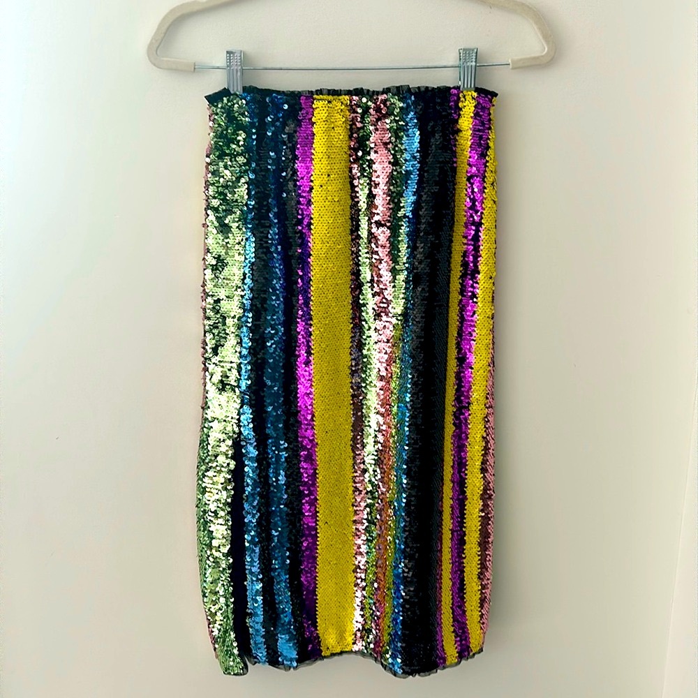 Grey Lab Sequin Pencil Skirt
